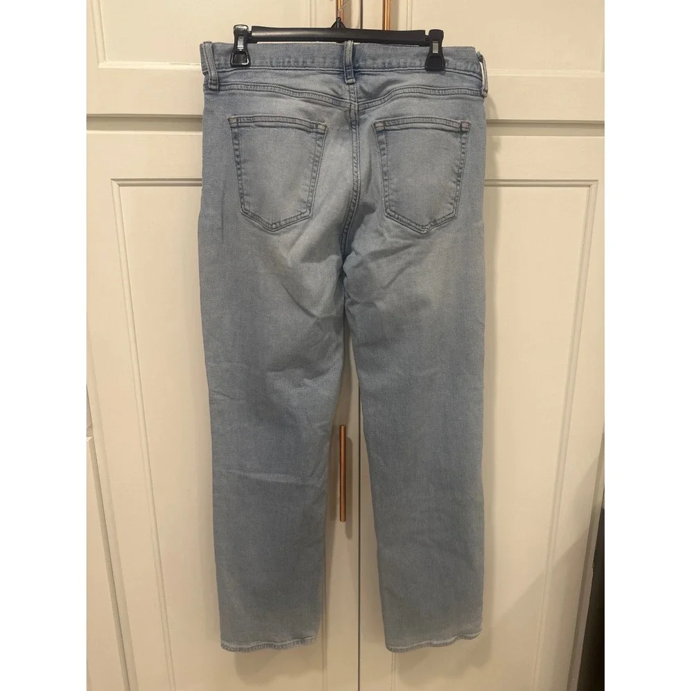 Old Navy Mens Straight Leg Light Wash Denim Jeans 31x32 Light Blue casual work